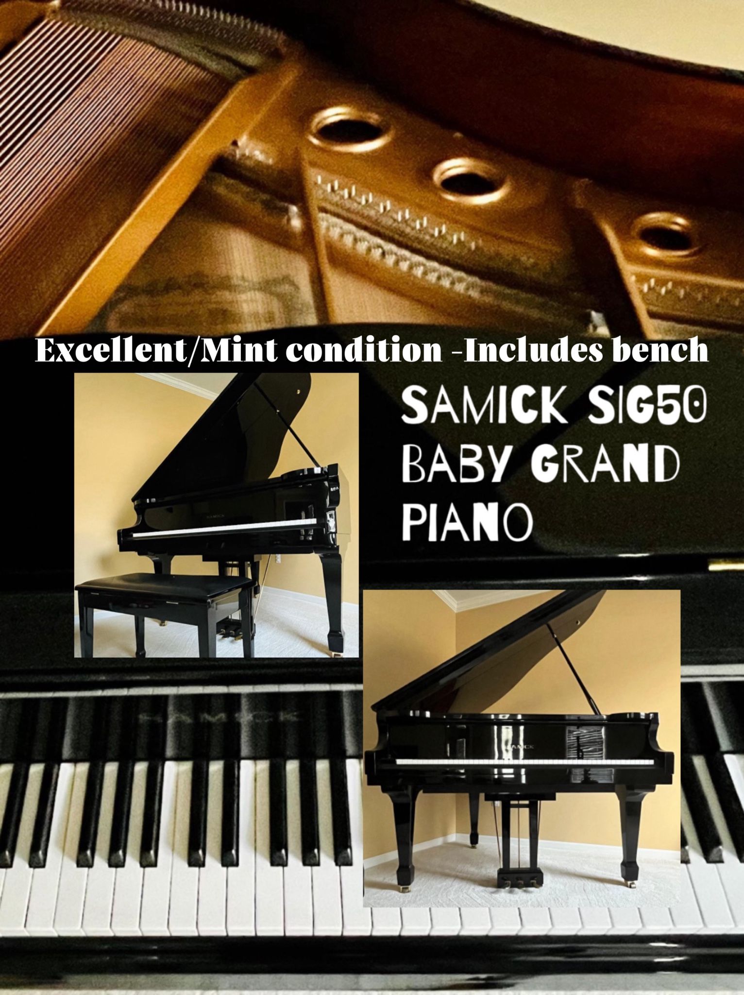 Baby grand Piano-mint condition