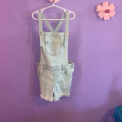 Girls Size 7/8 Jean Overall Shorts