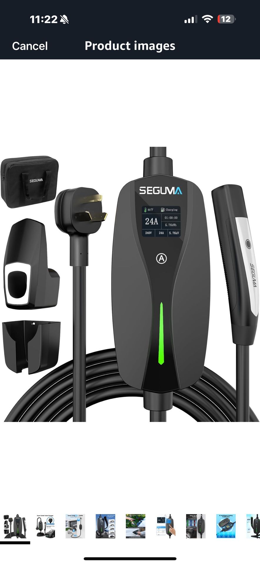 NEMA 10-30 Level 2 Tesla Charger-24A 240V, 25FT Extension Cable, Adjustable Current(10-24A)-Portable Home Mobile EV Charger for Model Y/X/3/S/Cybertru