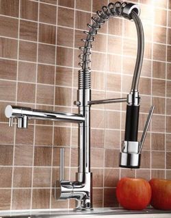 Brand New Kitchen Sink Faucet Pull Down Spray Chrome Single Handle One Hole Swivel Mixer Tap