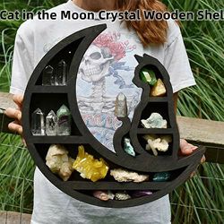 The Moon Crystal Wooden Shelf, Multipurpose Storage Rack, Bed Room Display