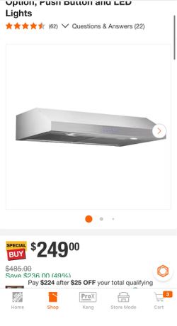 Throes 30 in. 400 CFM Ducted Under Cabinet Range Hood