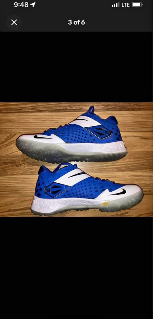 Nike Men’s Force Zoom Trout 6 Turf Shoes Baseball Royal Blue White Size 8