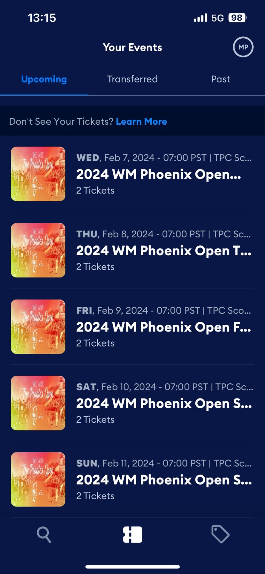 Wm Open Tickets