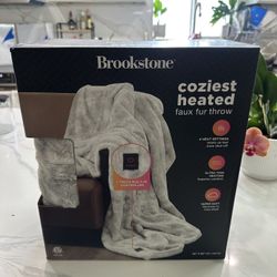 Brookstone Coziest hearted Faux Fur Throw