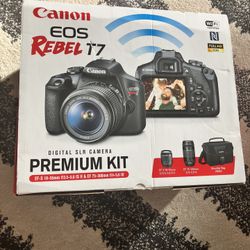 Canon - EOS Rebel T7 DSLR Two Lens Kit with EF-S 18-55mm and EF 75-300mm Lenses - Black-SD card