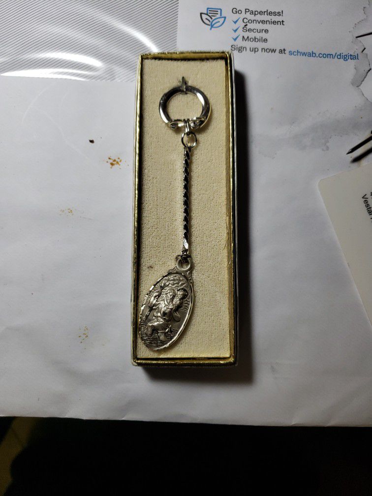 Saint Anthony Medal Keychain Sterling