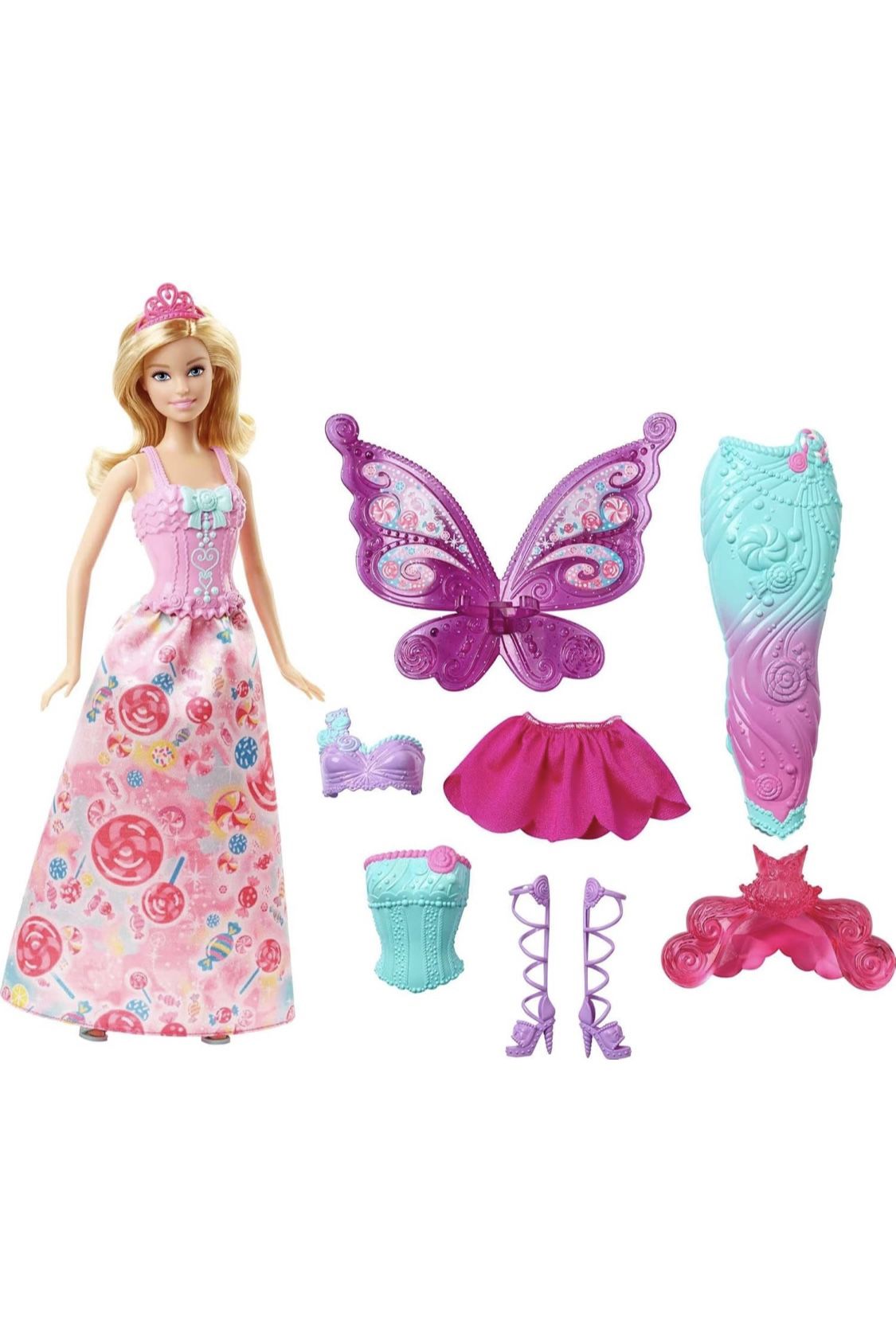 Barbie Doll Fantasy Dress-Up Set with Blonde Fashion Doll - Ship Only