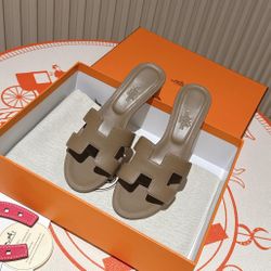 New Leather Hermes Slippers