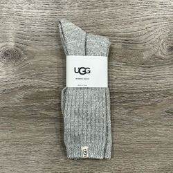 UGG Rib Knit Slouchy Crew Sock (Seal Grey)
