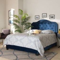 Beautiful Blue Velvet Bed (NEW IN A BOX)