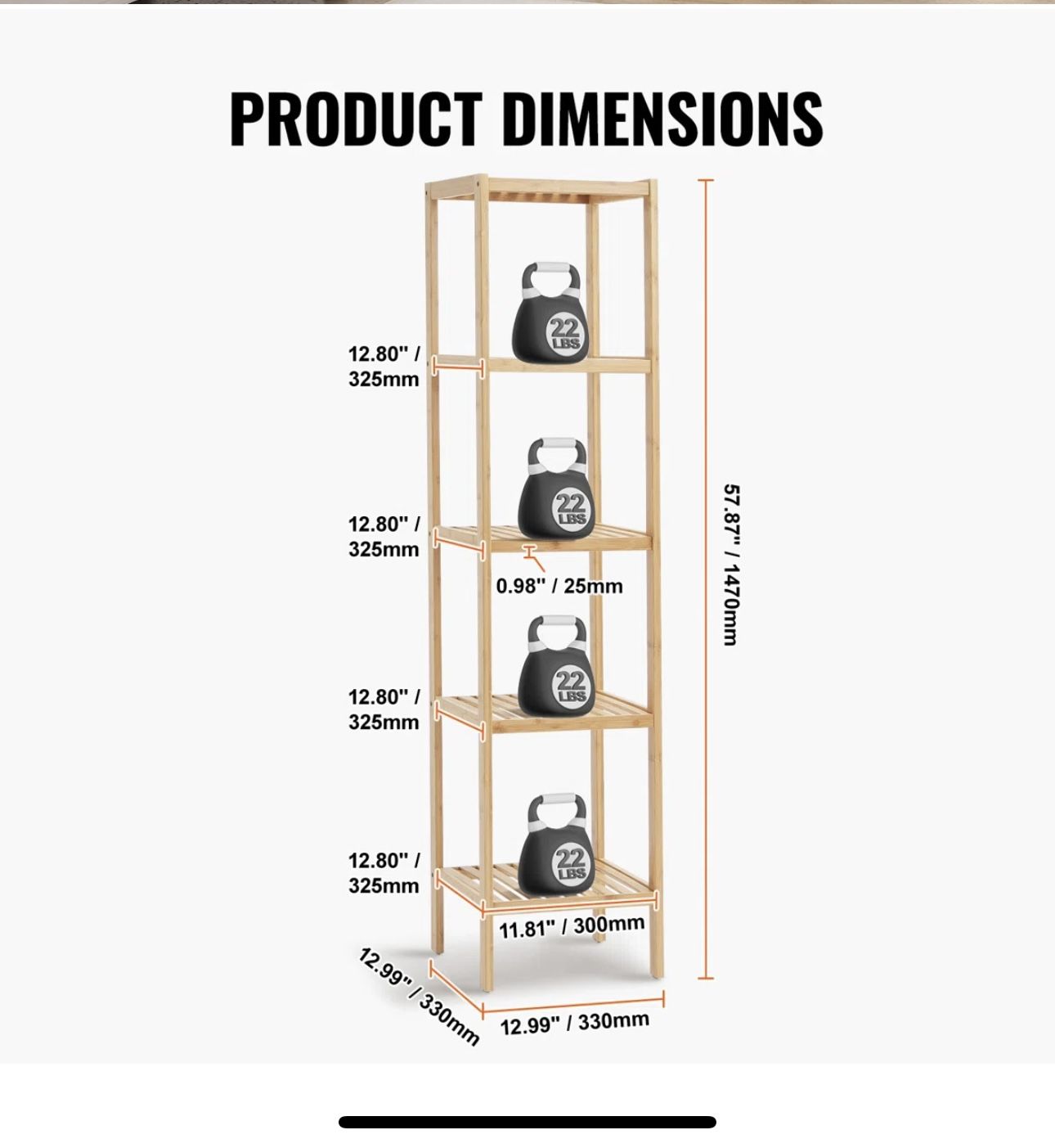 Corner standing bookshelf 5-tier bamboo Ladder Narrow shelf plant stand