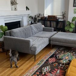 West elm Andes love seat w ottoman