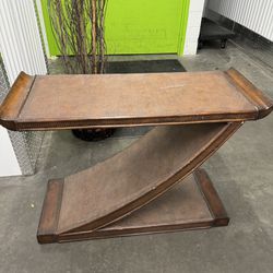 For Sale: Stylish Wooden Console Table with Unique Curved Design