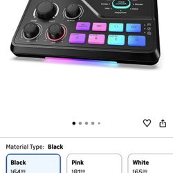 Gaming Mixer for Voice Chat and Streaming- 7.1ch Surround Sound Headphone Amp-XLR Preamp-USB Plug & Play-Voice Changer-RGB-Volume Control-3 EQ Modes A
