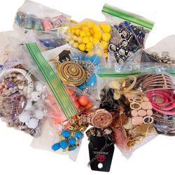 5lb Lot of Assorted Mixed Jewelry Crafts & Wearable Bulk Sale Jewelry Bundle