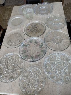 All glass serving dishes $30