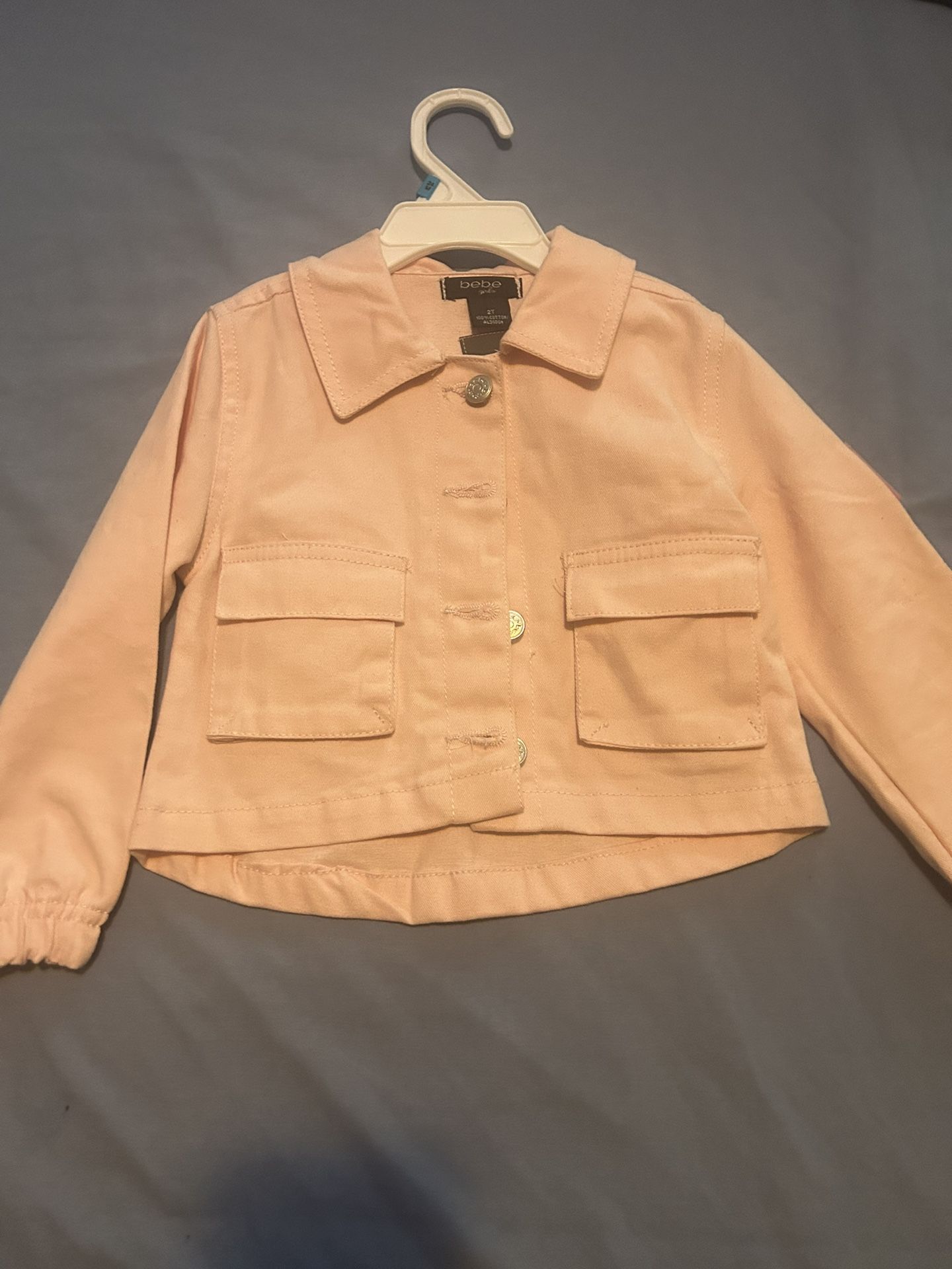 2t Light Pink Bebe Button Up Jacket 