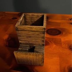 Writing Utensils Holder with Cell Phone Stand AND a Place to Loop Your Phone Charger Underneath!