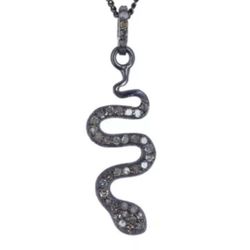 NWT ADORNIA FINE Coil Snake Silver Diamond Pendant Necklace - 0.20 ctw