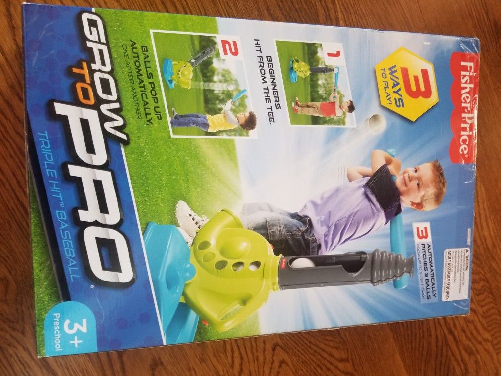 Fisher Price Grow To Pro Triple Hit Baseball And Bases - Brand New In Box