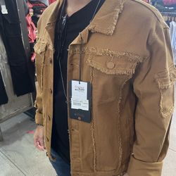 Men’s designer denim jacket store pick up