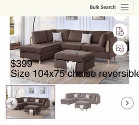 $399 sectional couch with ottoman