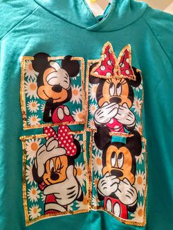 Disney Teal Green Mickey/Minnie Mouse Disney Hoodie-$5 each