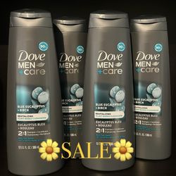 NOW $11.99 (PACK OF 4) DOVE MEN CARE SHAMPOO 2 IN 1