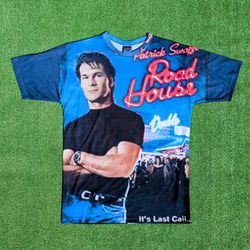 Patrick Swayze 1980s Retro Original Road House Last Call Front/Back M Shirt NWOT