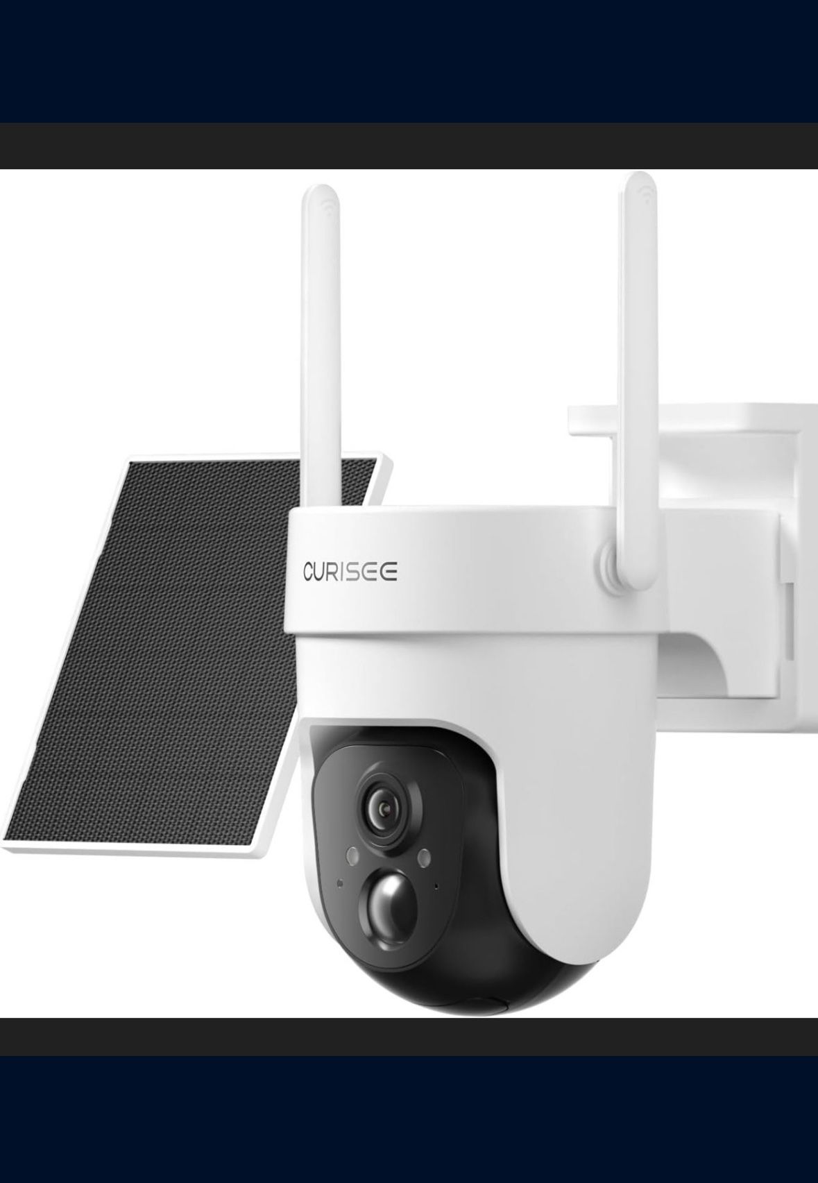 2K Wireless Outdoor Security Cameras, Solar Powered Home Camera with 360° View, PIR Motion Detection, Color Night Vision, 2.4G WiFi