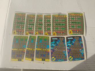 1983 Topps Sega Scratch Offs Turbo-Frogger-Zaxxon Unused Lot Of 11