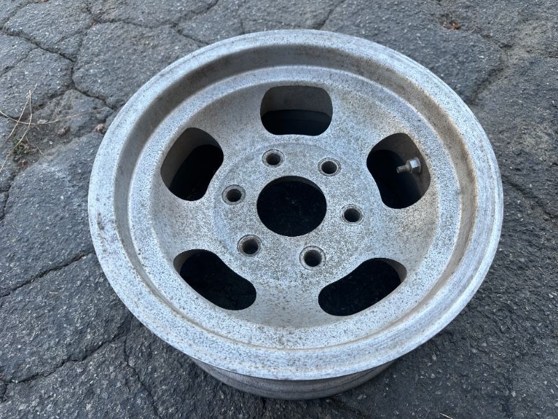 One Western wheel 6 lug slotted mag rim, Datsun Nissan Chevy gmc 14x7 - T08732