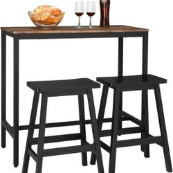 Black Wooden Stools, Set Of 2