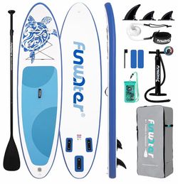 FunWater 11'/10'6" Inflatable Stand Up Paddle Board with Premium SUP Paddleboard Accessories, Wide