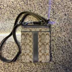 Coach Signature Canvas Crossbody Bag with Leather Trim