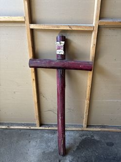 Large Handmade Wooden Cross with INRI Plaque - Rustic 4ft