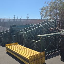 Warehouse Pallet Racking Uprights Cross Beams Wire Mesh Used