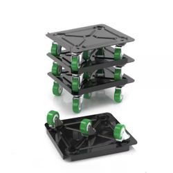 Alloy Steel Heavy Duty Furniture Dolly-360° Rotating 5 Wheels, 3000 lbs Load Capacity with Tape & Level