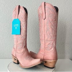 Lane SMOKESHOW Womens Cowboy Boots 7 Pink Leather Western Cowgirl Mid Calf Tall