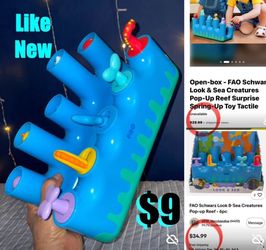 $9 Baby Toy FAO Shwarz look & Sea Creatures Pop-up Reef 🪸 like new great to develop motor skills