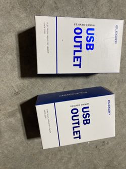 2, ELEGRP 21W USB Wall Outlet with Type A and Type C USB Ports, 15 Amp Tamper Resistant, with Wall P