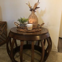 Wooden Round Side Table 