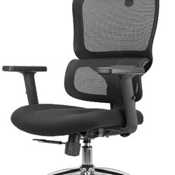 SIHOO Ergonomic Office Chair, High Back Desk Chair, Lumbar Support, Swivel Computer Task Chair with Adjustable Headrest, Tilt Function,Dark Black