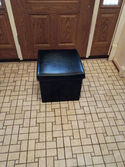 Black faux leather  storage unit