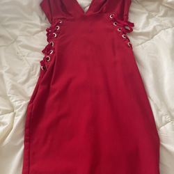 Red Dress w Side Ties