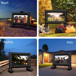 14FT Inflatable Projector Screen Projection Outdoor Home Theater W/ Blower