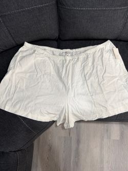A New Day White Elastic Waist Lounge Shorts 4X