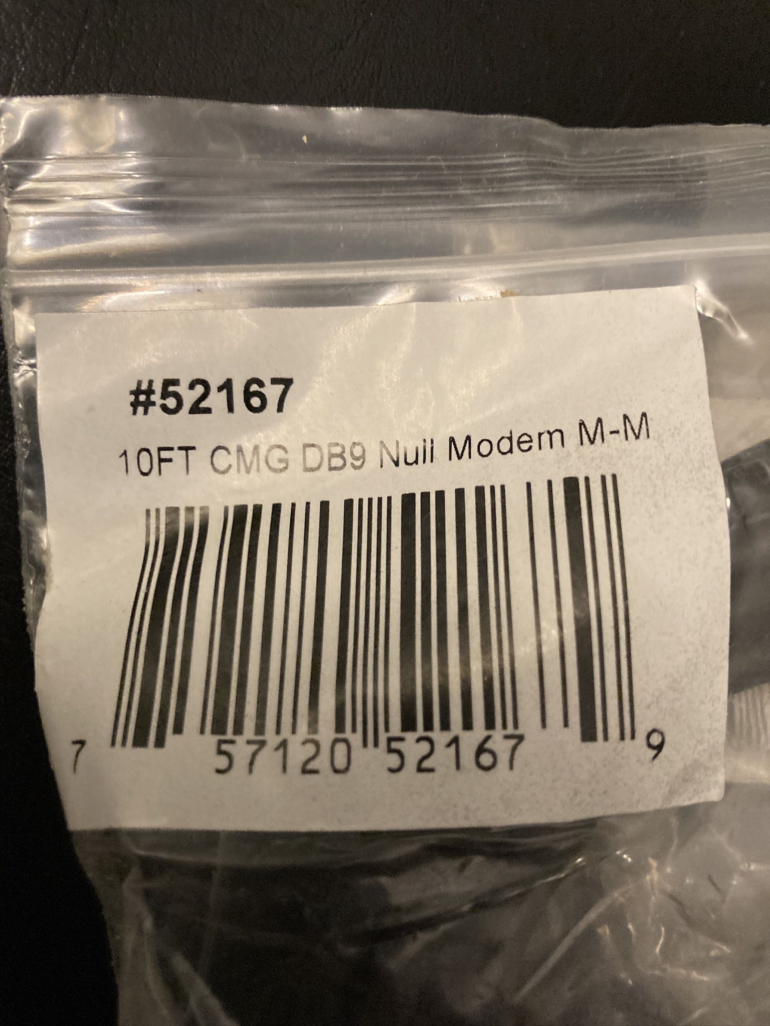 10ft CMG DB9 Null Modem M-M Cable