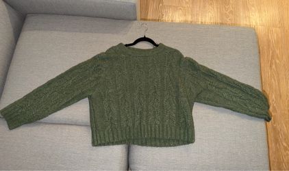 olive green knitted sweater